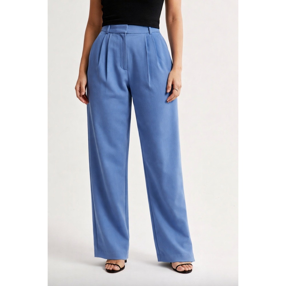 Abercrombie & Fitch Light Blue Wide-Leg Trousers